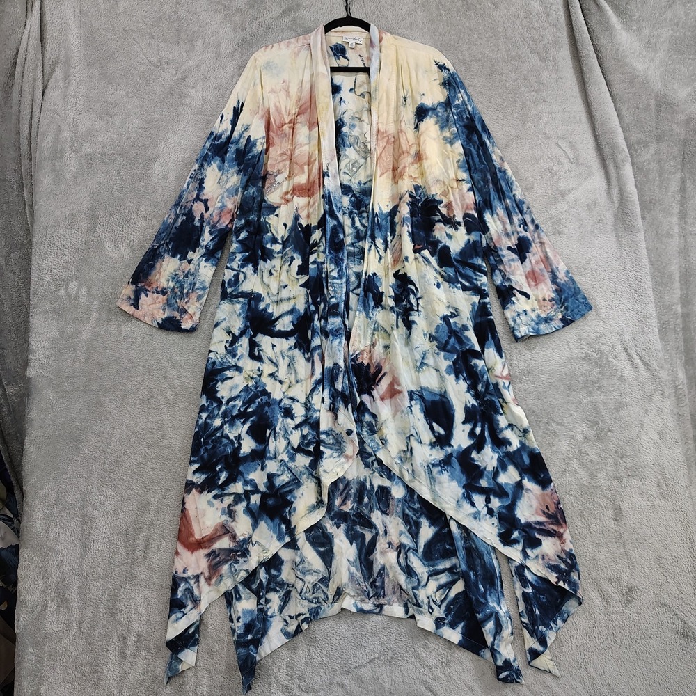 Boho Grunge Tie Dye Cardigan M Duster Oversized Hippie Earth Beachy Handkerchief
